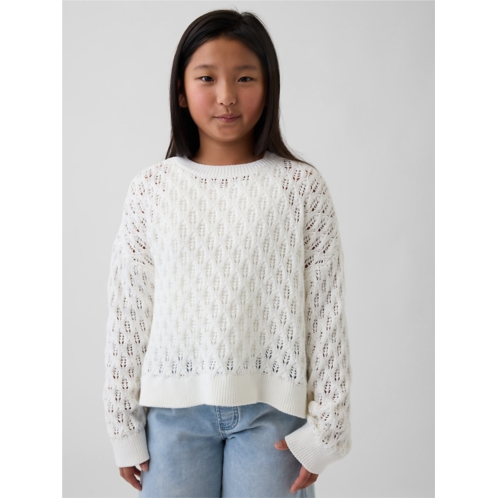 Gap Kids Crochet Oversized Crewneck Sweater