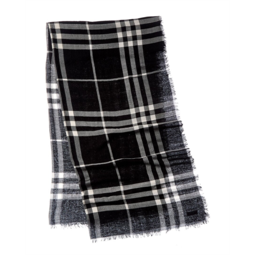 Burberry wide check wool scarf