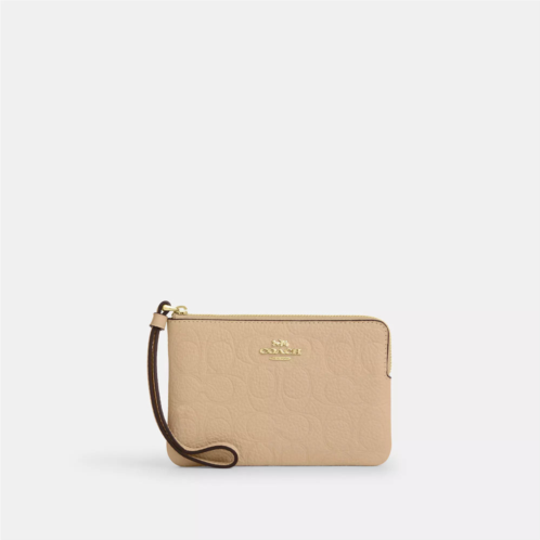 Coach Outlet corner zip wristlet in signature leather