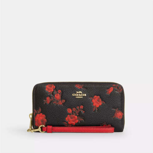 Coach Outlet long zip around wallet with floral print