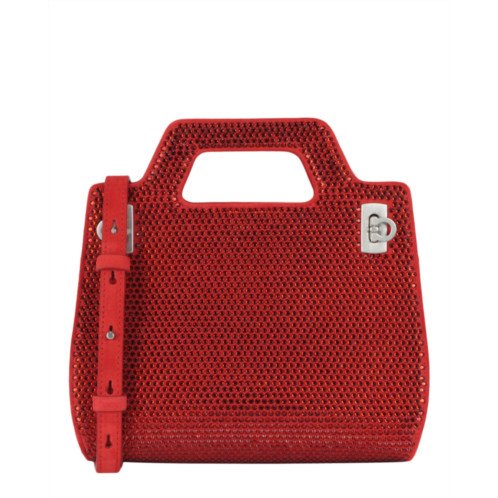 Salvatore Ferragamo wanda mini stain and strass top-handle bag