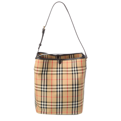 Burberry check canvas & leather tote