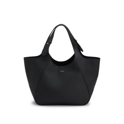 BOSS grained-leather tote bag with logo lettering