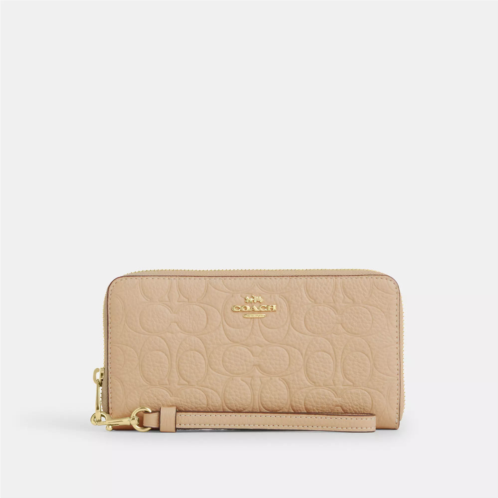 Coach Outlet long zip around wallet in signature leather