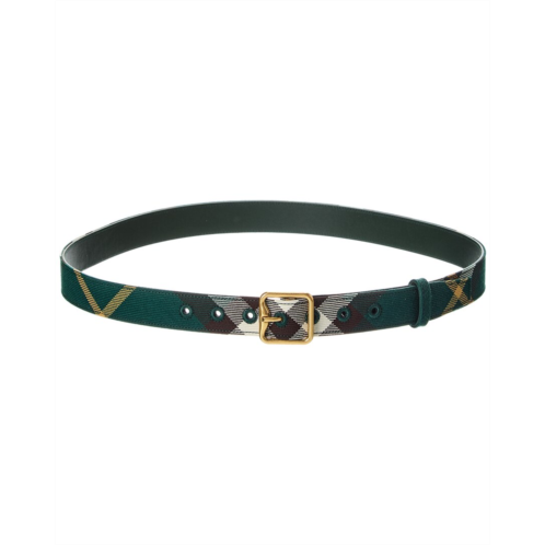 Burberry check canvas & leather belt