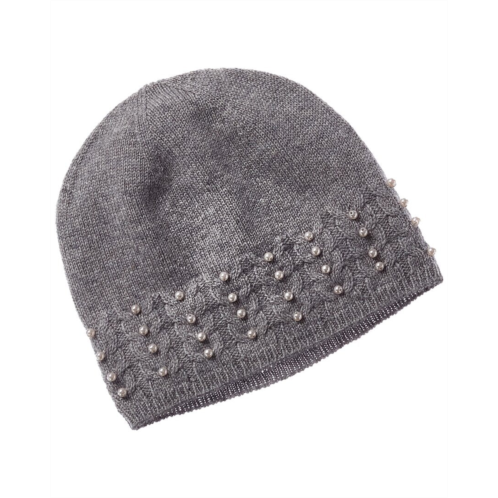 Forte cashmere pearl studded cashmere hat