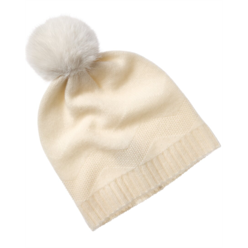 Phenix zig-zag texture cashmere beanie