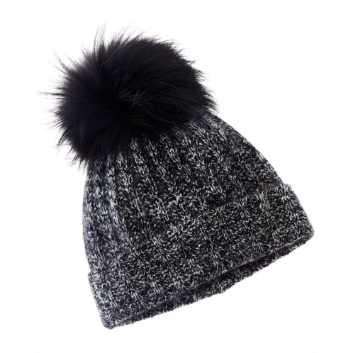 Amicale Cashmere marl ladderstitch cashmere hat