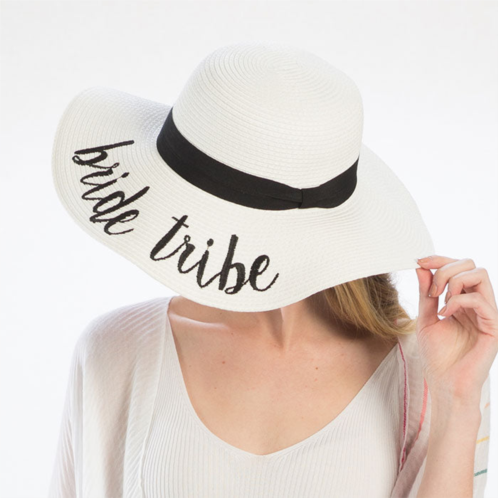 FASHNZFAB bride tribe embroidery straw floppy sun hat