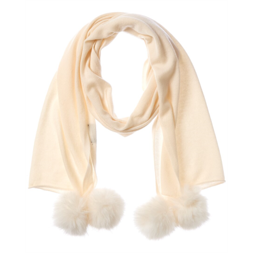 Forte cashmere poms wool & cashmere-blend scarf