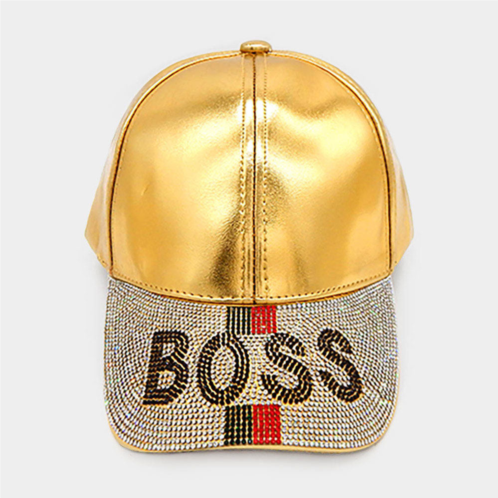 FASHNZFAB bling boss message baseball cap