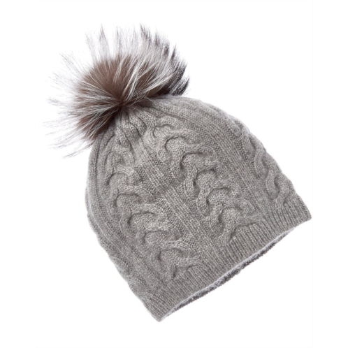 Amicale Cashmere cable knit cashmere hat
