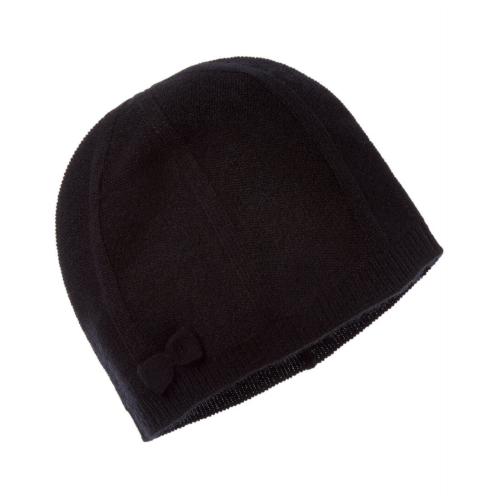Amicale Cashmere bow cashmere beanie