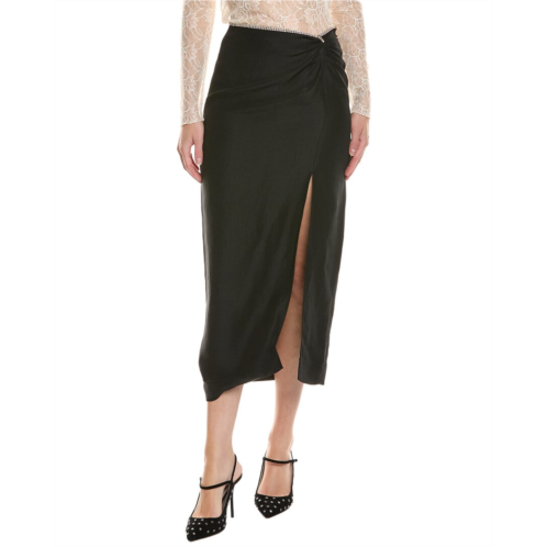 Sandro linen-blend midi skirt