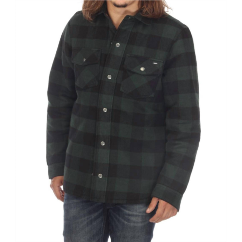 Vans reversible flannel chore coat jacket in green/black plaid