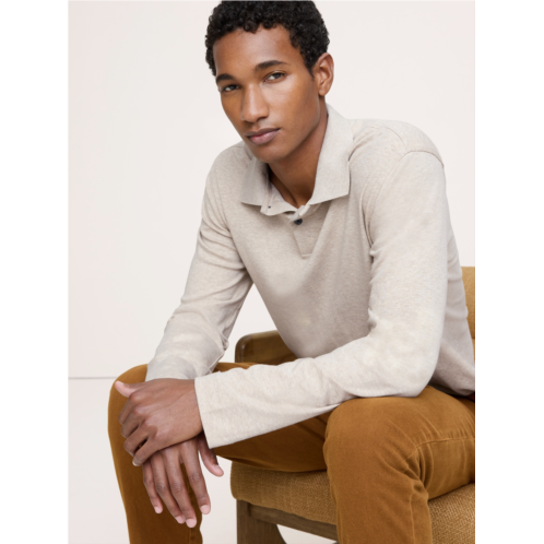 Bananarepublic Luxury-Touch Long-Sleeve Polo