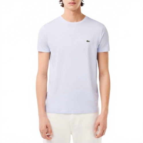 LACOSTE crew neck cotton jersey tee in light blue
