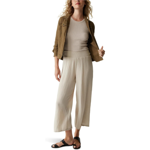 Womens Michael Stars Medina Smocked Waist Cropped Pants