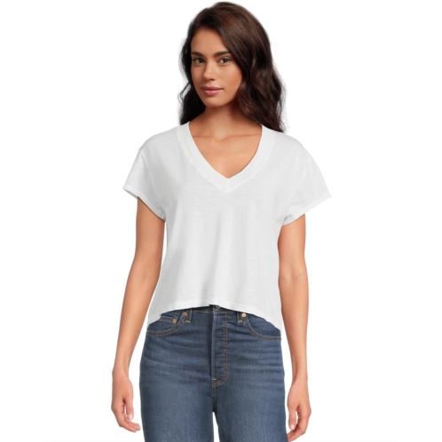 Womens Michael Stars Harlan Cropped V-Neck Tee