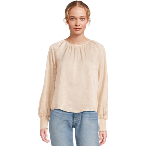 Womens Michael Stars Fabi Smocked Sleeve Top