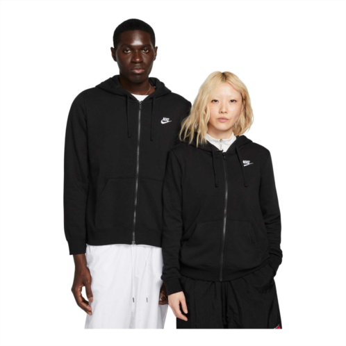 NIKE womens sportswear club fleece fullzip hoodie_black/white