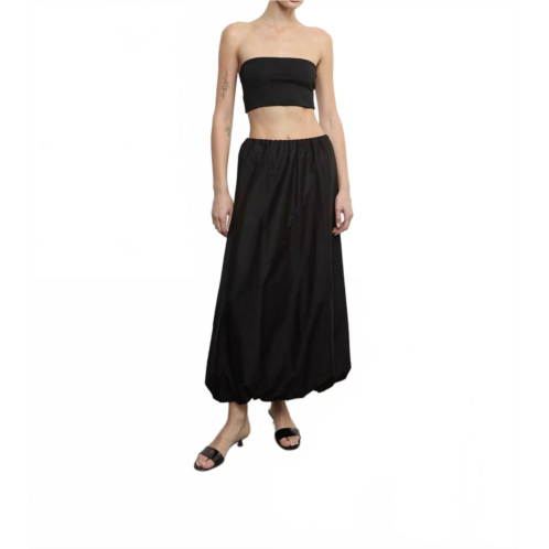 Enza Costa poplin bubble skirt in black