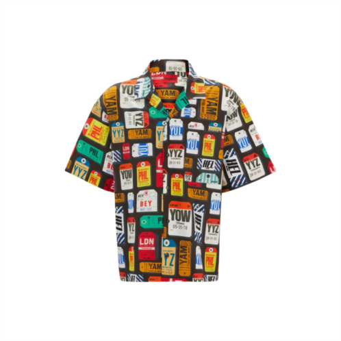 HUGO oversize-fit shirt in seasonal-print cotton poplin