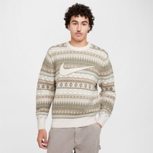 NIKE life mens fair isle swoosh sweater