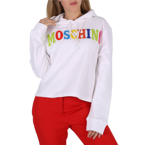 Moschino ladies fantasy print white logo cotton cotton sweatshirt