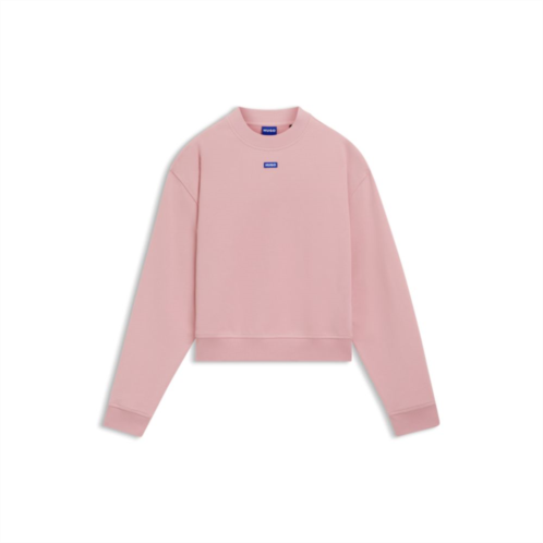 HUGO blue-logo sweatshirt in cotton terry