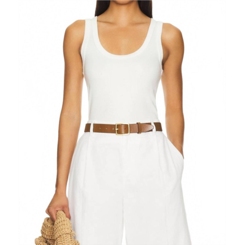 Enza Costa supima rib scoop tank in vanilla