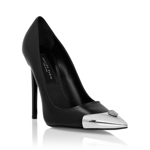 PHILIPP PLEIN leather decollete hi-heels skull strass