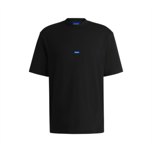 HUGO cotton-jersey t-shirt with blue logo patch