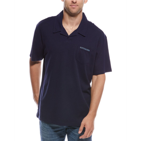 Scotch & Soda ribbed johnny collar shirt