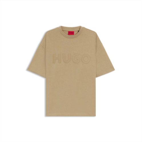HUGO oversize-fit t-shirt in cotton with decorative reflective logo