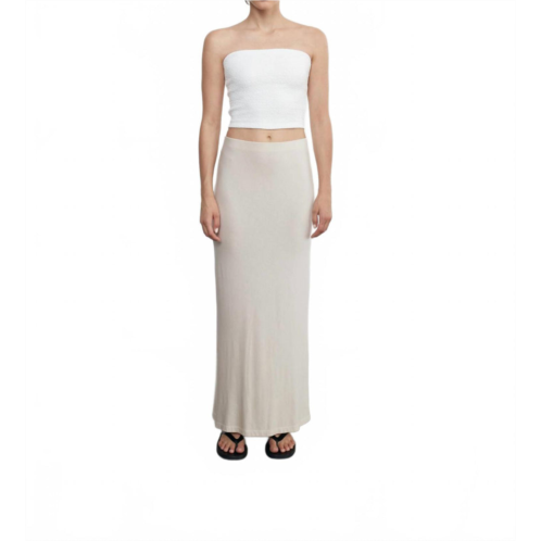 Enza Costa silk knit bias skirt in canvas