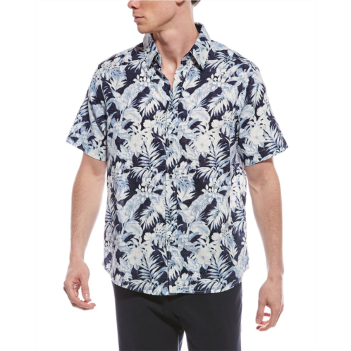 Report Collection tropical linen-blend shirt