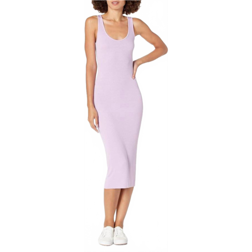 Enza Costa silk rib tank midi dress in aster