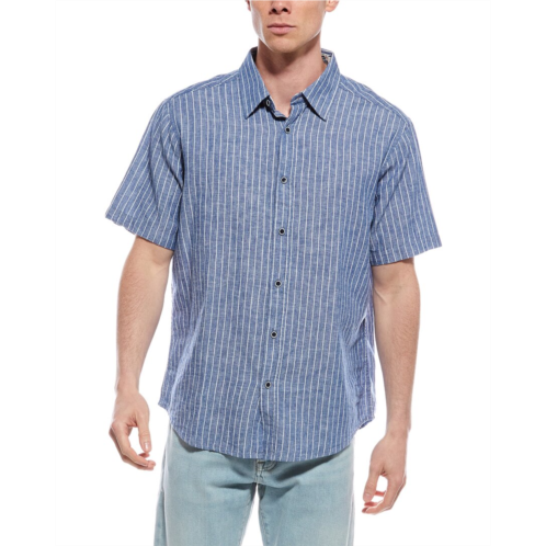 Report Collection stripe linen-blend shirt