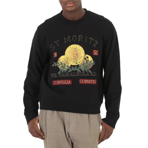 Bally mens black st. moritz graphic print cotton sweatshirt