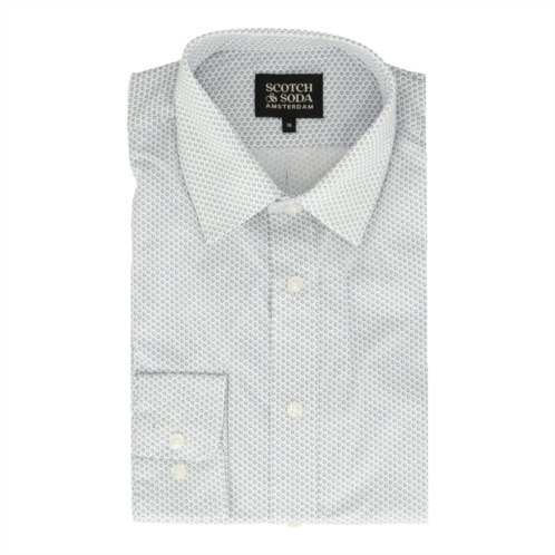 Scotch & Soda mens white/blue dress shirt