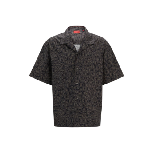 HUGO oversize-fit shirt in seasonal-print cotton poplin