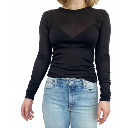 Enza Costa bold long sleeve crew in black