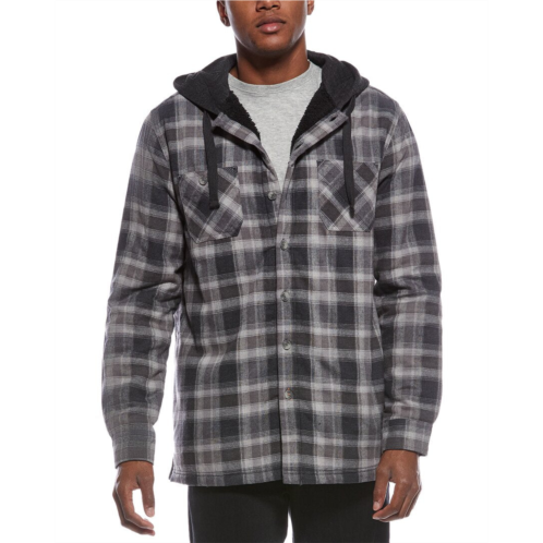 WEATHERPROOF VINTAGE sherpa lined hooded shirt jacket