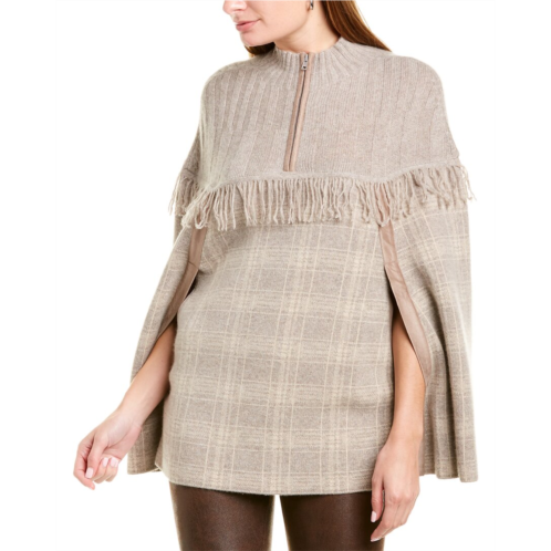 Raffi plaid zip cashmere poncho