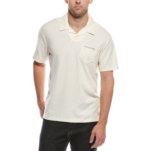 Scotch & Soda ribbed johnny collar shirt
