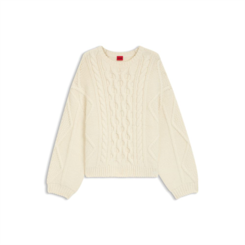 HUGO oversize-fit sweater with cable knit