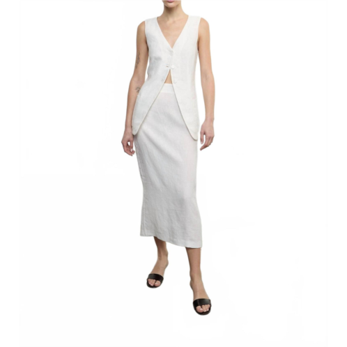 Enza Costa linen pencil skirt in undyed