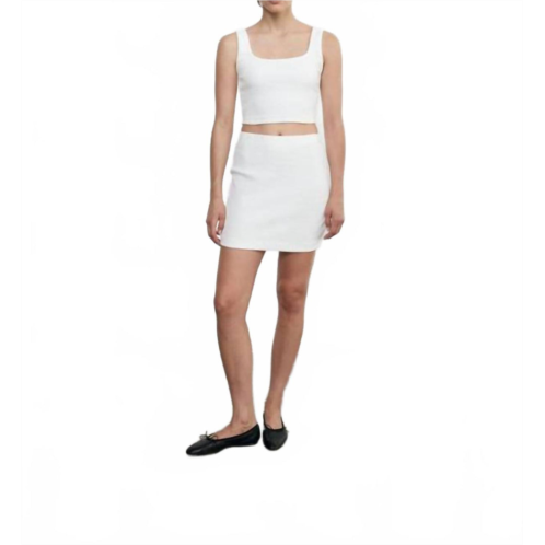 Enza Costa jacquard mini skirt in off white