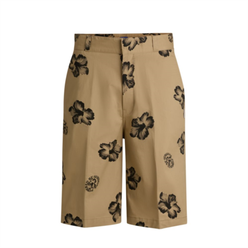 HUGO baggy-fit shorts in hibiscus-print stretch-cotton twill